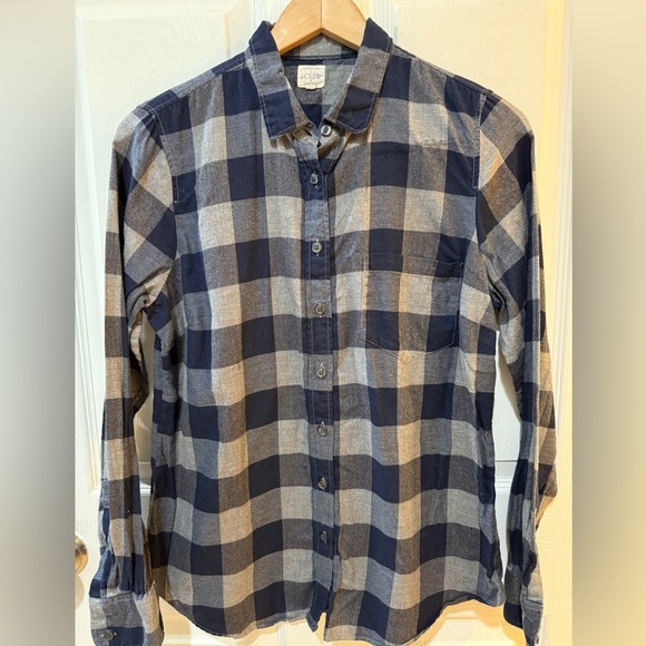 J. Crew Tops - J. Crew Blue and Gray Casual The Perfect Button Down Shirt